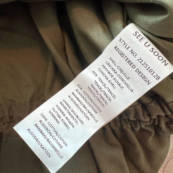 See U Soon Olive Green Lightweight Jacket Size Small NWT - Picture 15 of 16